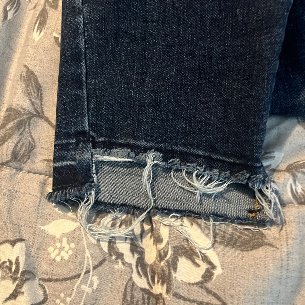Size 14 one 5 one Dark Blue Distressed Boyfriend Jeans - Picture 5 of 8